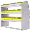 23-4536-3 Profiled back bin shelf unit 43"Wide x 15.5"Deep x 36"High with 3 shelves