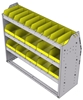 23-4536-3 Profiled back bin shelf unit 43"Wide x 15.5"Deep x 36"High with 3 shelves