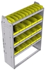 23-4558-4 Profiled back bin shelf unit 43"Wide x 15.5"Deep x 58"High with 4 shelves
