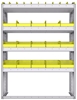 23-4558-4 Profiled back bin shelf unit 43"Wide x 15.5"Deep x 58"High with 4 shelves