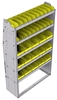 23-4572-5 Profiled back bin shelf unit 43"Wide x 15.5"Deep x 72"High with 5 shelves