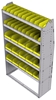 23-4572-5 Profiled back bin shelf unit 43"Wide x 15.5"Deep x 72"High with 5 shelves