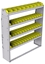 23-5363-4 Profiled back bin shelf unit 58.5"Wide x 13.5"Deep x 63"High with 4 shelves