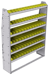 23-5372-6 Profiled back bin shelf unit 58.5"Wide x 13.5"Deep x 72"High with 6 shelves