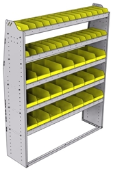 23-5572-5 Profiled back bin shelf unit 58.5"Wide x 15.5"Deep x 72"High with 5 shelves