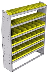 23-5572-6 Profiled back bin shelf unit 58.5"Wide x 15.5"Deep x 72"High with 6 shelves