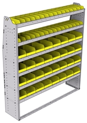 23-6572-6 Profiled back bin shelf unit 67"Wide x 15.5"Deep x 72"High with 6 shelves