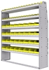 23-6572-6 Profiled back bin shelf unit 67"Wide x 15.5"Deep x 72"High with 6 shelves