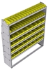 23-6572-6 Profiled back bin shelf unit 67"Wide x 15.5"Deep x 72"High with 6 shelves