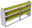 23-7336-3 Profiled back bin shelf unit 75"Wide x 13.5"Deep x 36"High with 3 shelves