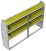 23-7348-3 Profiled back bin shelf unit 75"Wide x 13.5"Deep x 48"High with 3 shelves