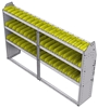 23-7348-3 Profiled back bin shelf unit 75"Wide x 13.5"Deep x 48"High with 3 shelves