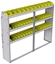 23-7358-3 Profiled back bin shelf unit 75"Wide x 13.5"Deep x 58"High with 3 shelves