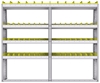23-7363-4 Profiled back bin shelf unit 75"Wide x 13.5"Deep x 63"High with 4 shelves