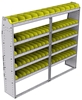23-7363-5 Profiled back bin shelf unit 75"Wide x 13.5"Deep x 63"High with 5 shelves