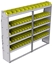23-7363-5 Profiled back bin shelf unit 75"Wide x 13.5"Deep x 63"High with 5 shelves