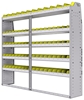 23-7363-5 Profiled back bin shelf unit 75"Wide x 13.5"Deep x 63"High with 5 shelves