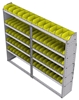 23-7363-5 Profiled back bin shelf unit 75"Wide x 13.5"Deep x 63"High with 5 shelves