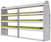23-8348-4 Profiled back bin shelf unit 84"Wide x 13.5"Deep x 48"High with 4 shelves