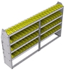23-8348-4 Profiled back bin shelf unit 84"Wide x 13.5"Deep x 48"High with 4 shelves