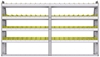23-8348-4 Profiled back bin shelf unit 84"Wide x 13.5"Deep x 48"High with 4 shelves