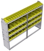 23-8558-4 Profiled back bin shelf unit 84"Wide x 15.5"Deep x 58"High with 4 shelves