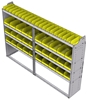 23-8558-4 Profiled back bin shelf unit 84"Wide x 15.5"Deep x 58"High with 4 shelves