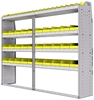 23-8563-4 Profiled back bin shelf unit 84"Wide x 15.5"Deep x 63"High with 4 shelves