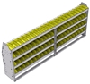 23-9336-4 Profiled back bin shelf unit 94"Wide x 13.5"Deep x 36"High with 4 shelves