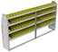 23-9348-4 Profiled back bin shelf unit 94"Wide x 13.5"Deep x 48"High with 4 shelves