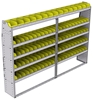 23-9363-5 Profiled back bin shelf unit 94"Wide x 13.5"Deep x 63"High with 5 shelves