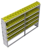 23-9363-5 Profiled back bin shelf unit 94"Wide x 13.5"Deep x 63"High with 5 shelves