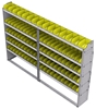 23-9363-5 Profiled back bin shelf unit 94"Wide x 13.5"Deep x 63"High with 5 shelves