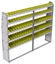 23-9372-5 Profiled back bin shelf unit 94"Wide x 13.5"Deep x 72"High with 5 shelves
