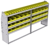 23-9548-4 Profiled back bin shelf unit 94"Wide x 15.5"Deep x 48"High with 4 shelves