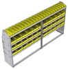 23-9548-4 Profiled back bin shelf unit 94"Wide x 15.5"Deep x 48"High with 4 shelves