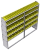 23-9572-5 Profiled back bin shelf unit 94"Wide x 15.5"Deep x 72"High with 5 shelves