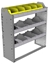 24-3136-3 Square back bin separator combo shelf unit 34.5"Wide x 11.5"Deep x 36"High with 3 shelves