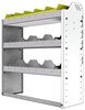 24-3136-3 Square back bin separator combo shelf unit 34.5"Wide x 11.5"Deep x 36"High with 3 shelves