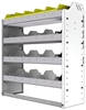 24-3136-4 Square back bin separator combo shelf unit 34.5"Wide x 11.5"Deep x 36"High with 4 shelves