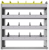 24-3136-4 Square back bin separator combo shelf unit 34.5"Wide x 11.5"Deep x 36"High with 4 shelves