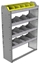 24-3148-4 Square back bin separator combo shelf unit 34.5"Wide x 11.5"Deep x 48"High with 4 shelves