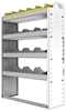 24-3148-4 Square back bin separator combo shelf unit 34.5"Wide x 11.5"Deep x 48"High with 4 shelves