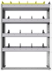 24-3148-4 Square back bin separator combo shelf unit 34.5"Wide x 11.5"Deep x 48"High with 4 shelves