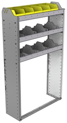 24-3158-3 Square back bin separator combo shelf unit 34.5"Wide x 11.5"Deep x 58"High with 3 shelves