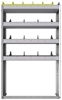 24-3158-4 Square back bin separator combo shelf unit 34.5"Wide x 11.5"Deep x 58"High with 4 shelves