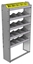 24-3163-5 Square back bin separator combo shelf unit 34.5"Wide x 11.5"Deep x 63"High with 5 shelves