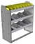 24-3336-3 Square back bin separator combo shelf unit 34.5"Wide x 13.5"Deep x 36"High with 3 shelves