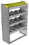 24-3348-4 Square back bin separator combo shelf unit 34.5"Wide x 13.5"Deep x 48"High with 4 shelves