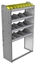 24-3358-4 Square back bin separator combo shelf unit 34.5"Wide x 13.5"Deep x 58"High with 4 shelves